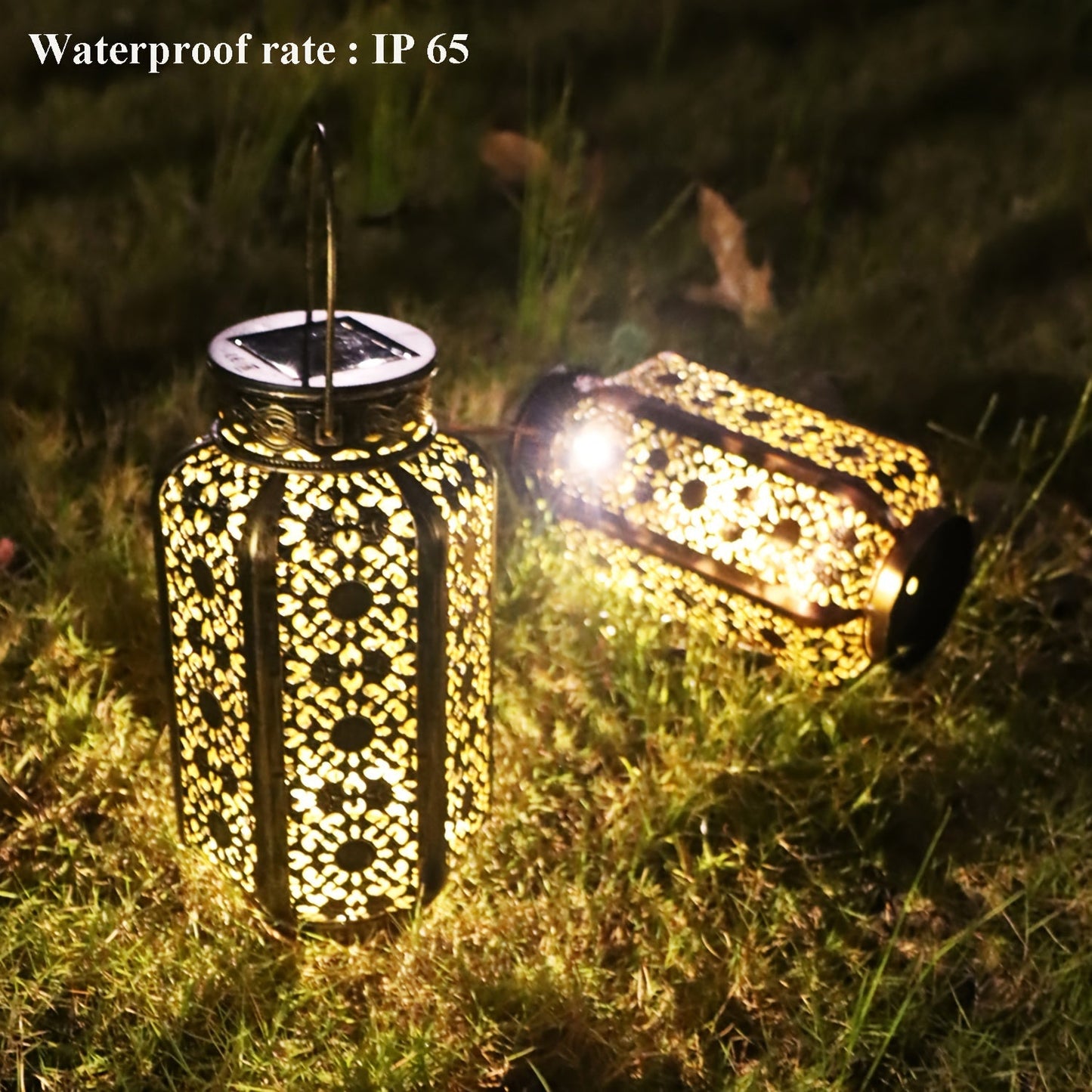 Solar Iron Lantern Versatile Outdoor Decor-CLOG