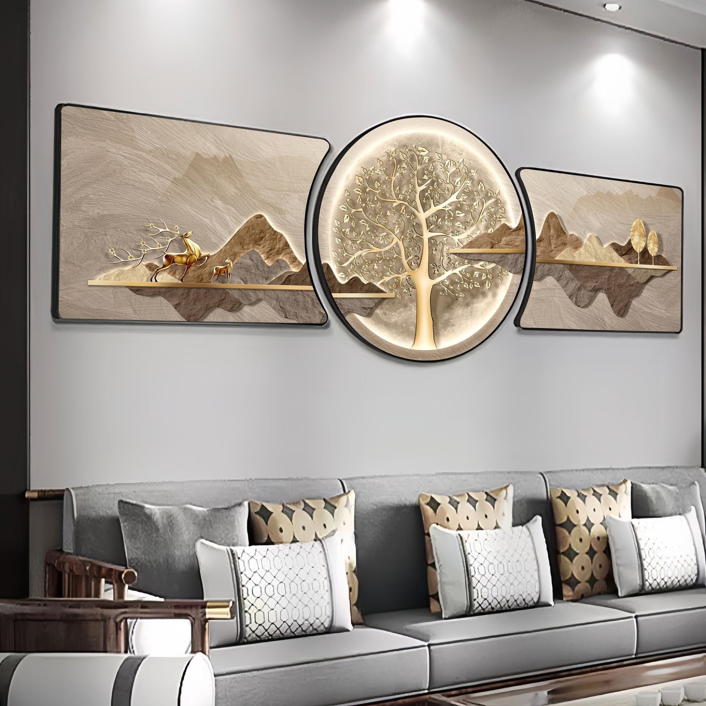 Modern 3D HD Three Piece Mural- HMT21HH