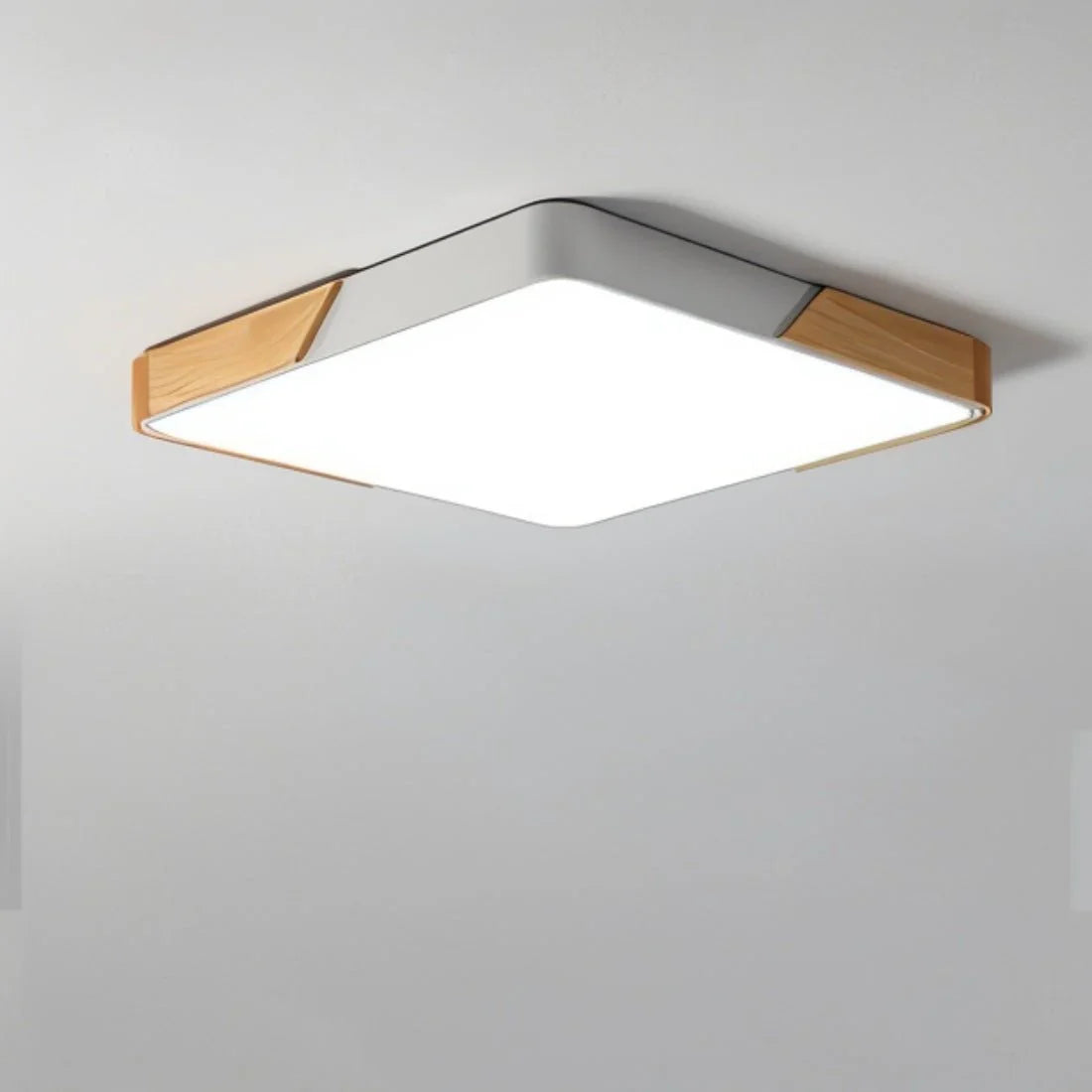 Slim LED Flush Ceiling Light | Wood | Vevon