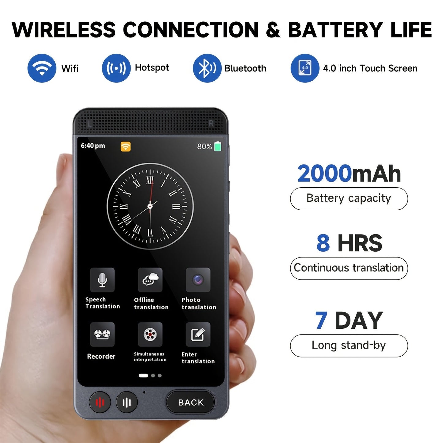 Language Translator Device, 142 Languages, HD Screen TJR8M5D