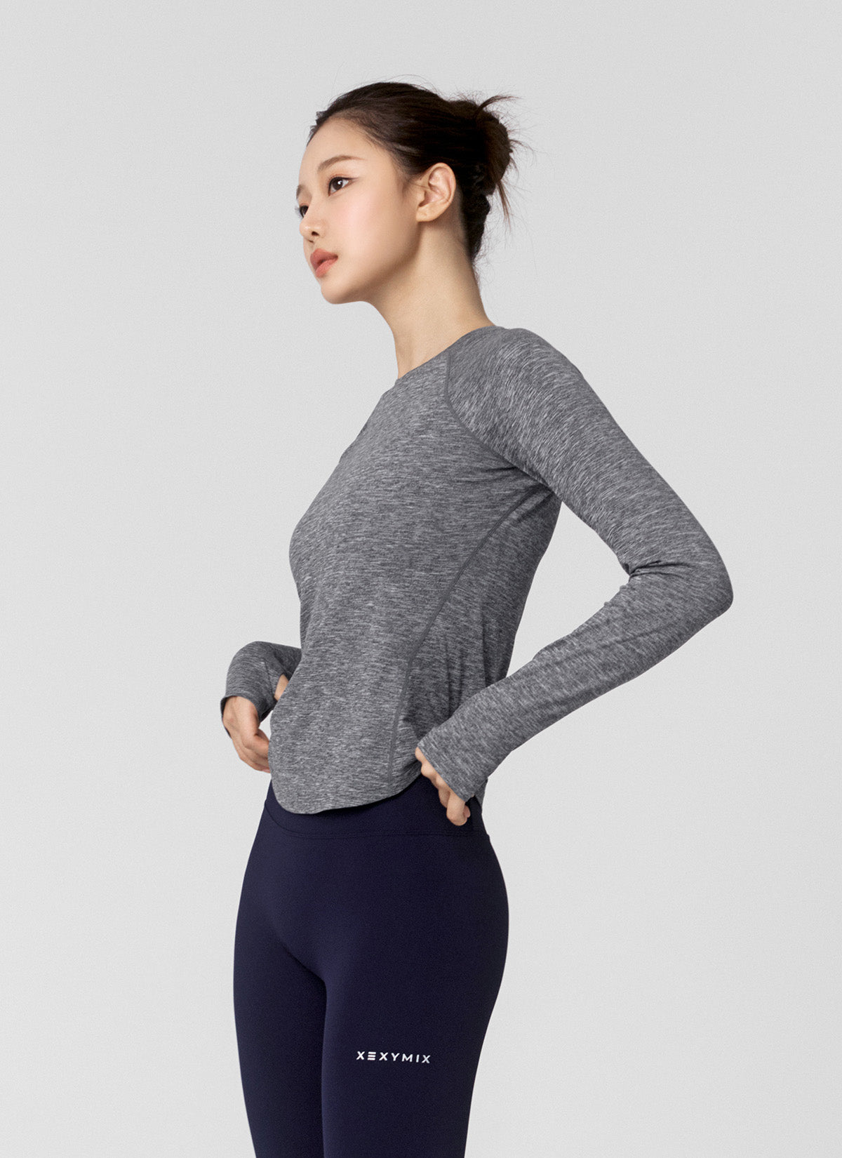 Soft Peach Finger Hole Long Sleeve