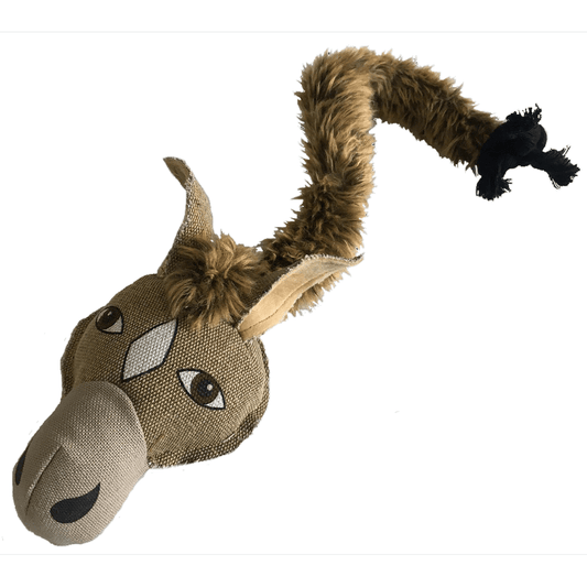 Dogline 22" Safari Horse Animal Toy with Embedded Ball & Rope
