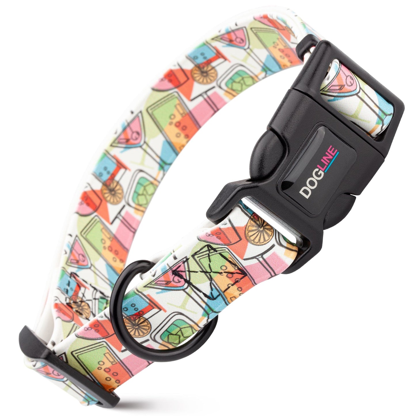 Dogline Biothane Full Color Design Printed Dog Collar with Quick Release Buckle