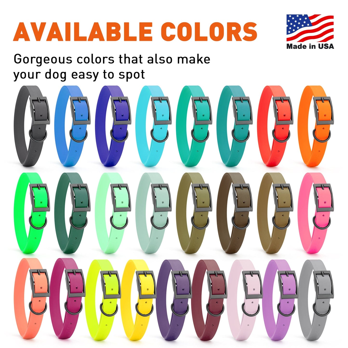 Dogline Biothane Waterproof Collar - Large (18 to 22 inches)