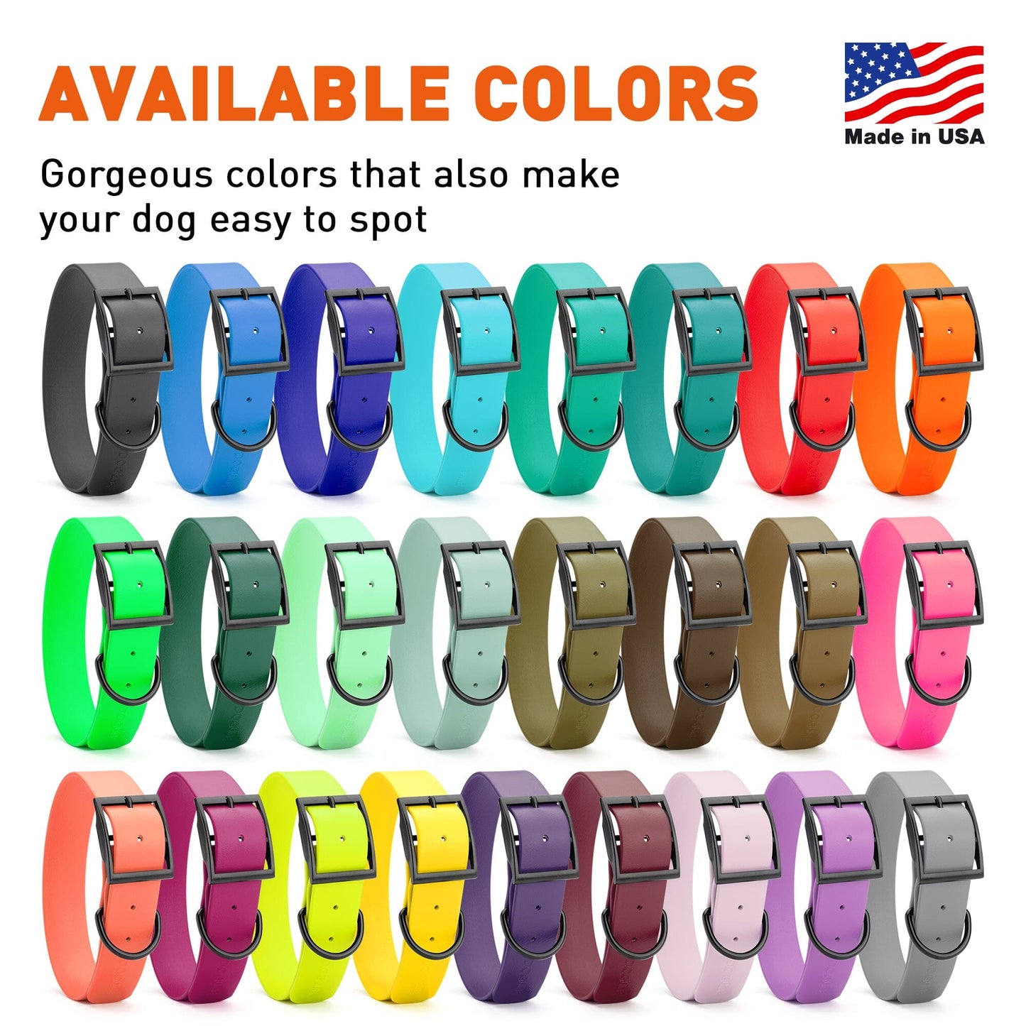 Dogline Biothane Waterproof Collar - Wide - X-Large (20 to 24 inches)