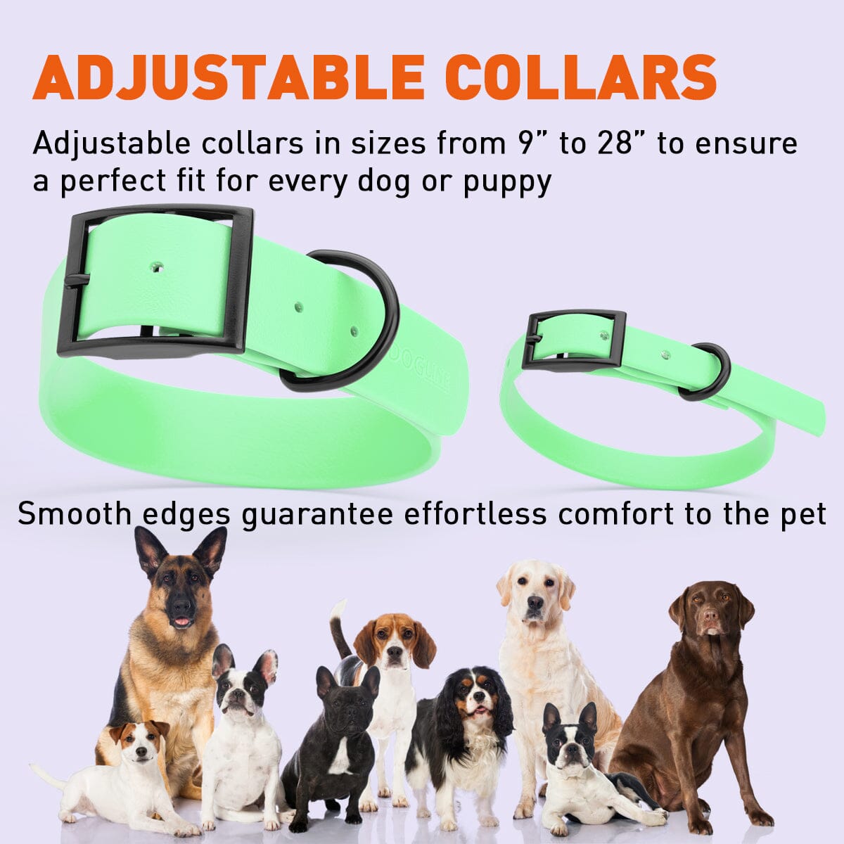Dogline Biothane Waterproof Collar - Wide - X-Large (20 to 24 inches)