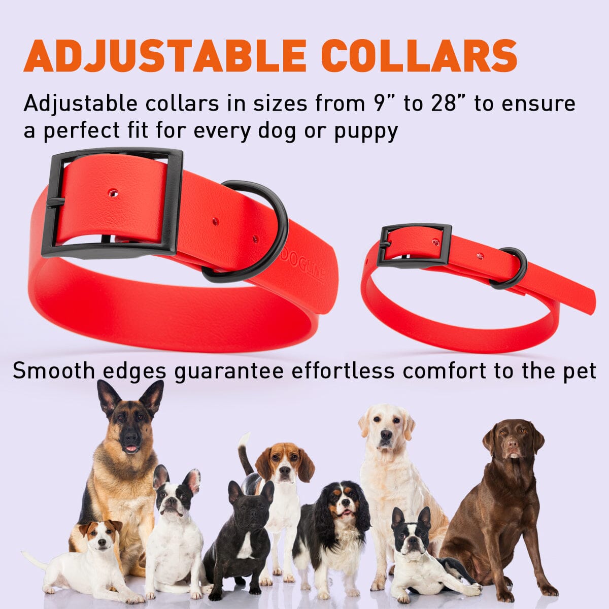 Dogline Biothane Waterproof Collar - Wide - XX-Large (24 to 28 inches)
