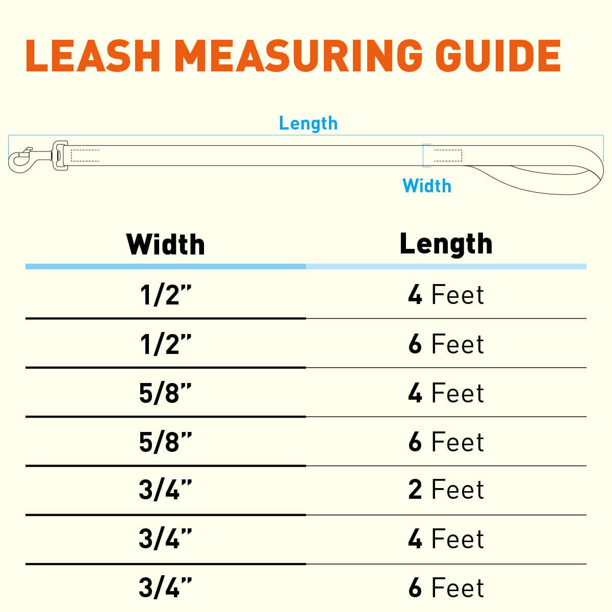 Dogline Biothane Waterproof Leash 2 ft