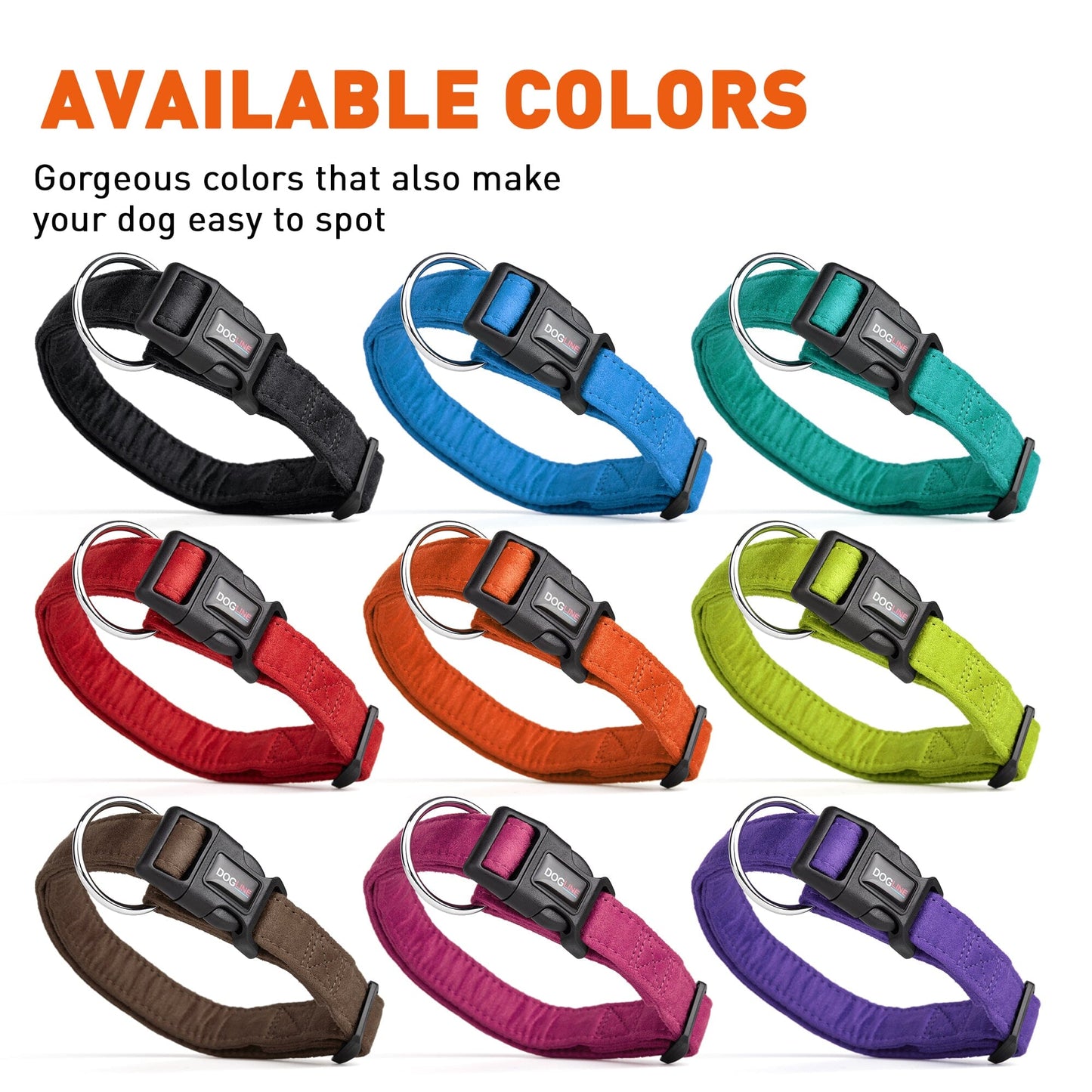 Dogline Comfort Microfiber Flat Collar