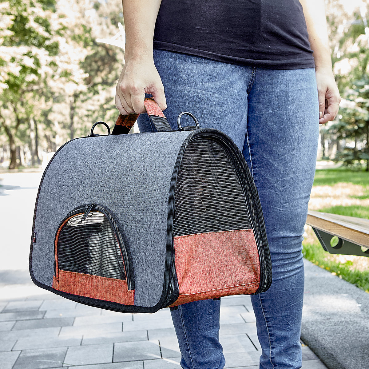 Dogline Dual Color Collapsible Pet Carrier
