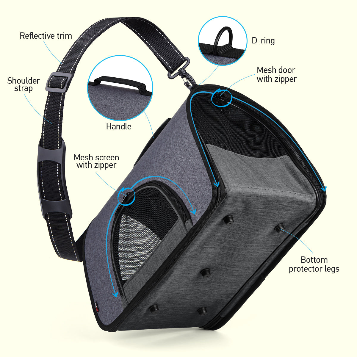 Dogline Dual Color Collapsible Pet Carrier