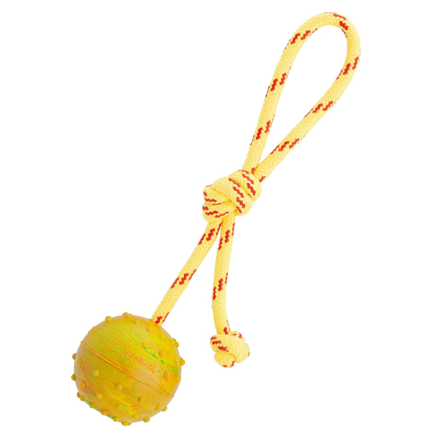 Dogline FDT Rubber Dog Ball on Rope, Medium - Diameter 2.3" (6 cm)