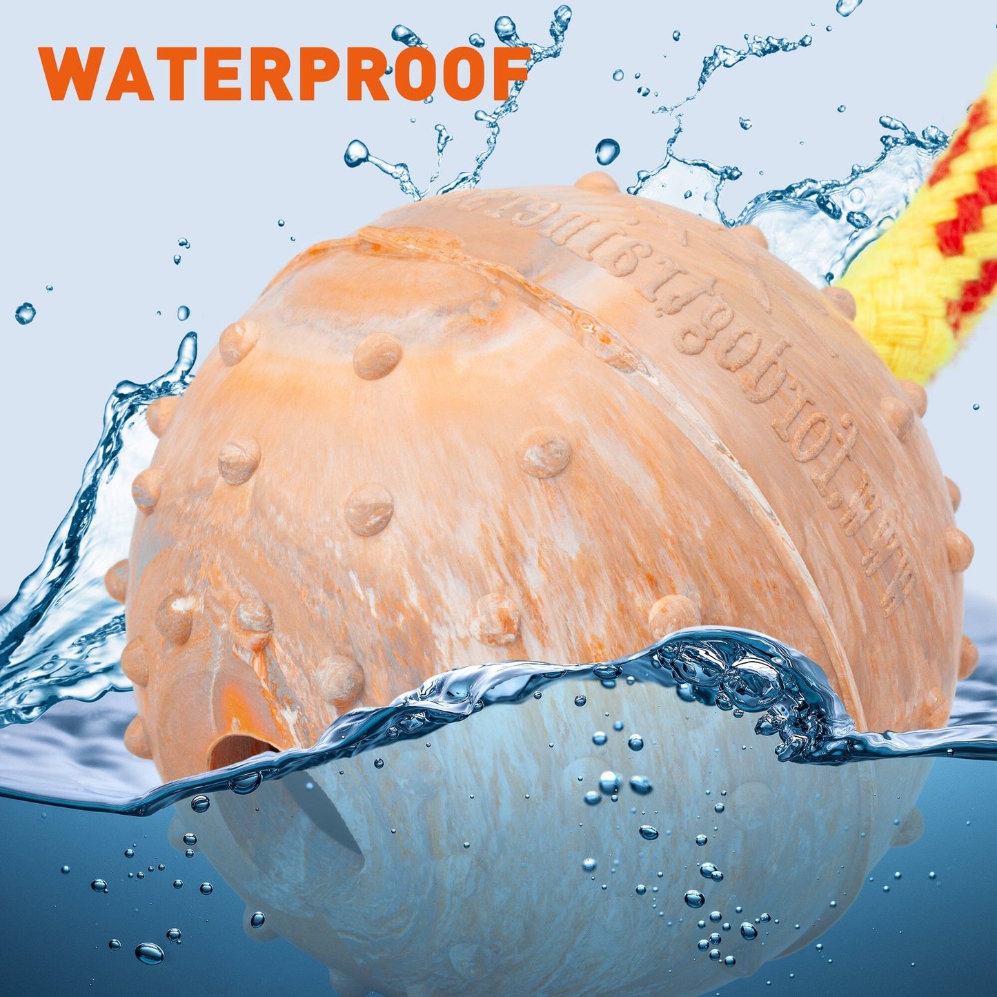 Dogline FDT Rubber Dog Ball on Rope, Small - Diameter 2" (5 cm)