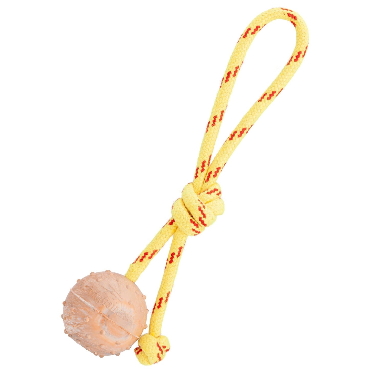 Dogline FDT Rubber Dog Ball on Rope, Small - Diameter 2" (5 cm)