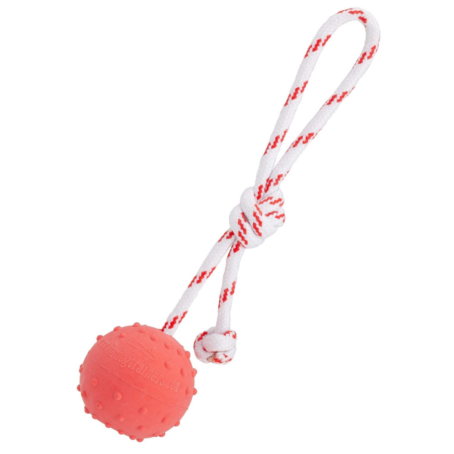 Dogline FDT Solid Rubber Dog Ball - Water Toy with Rope