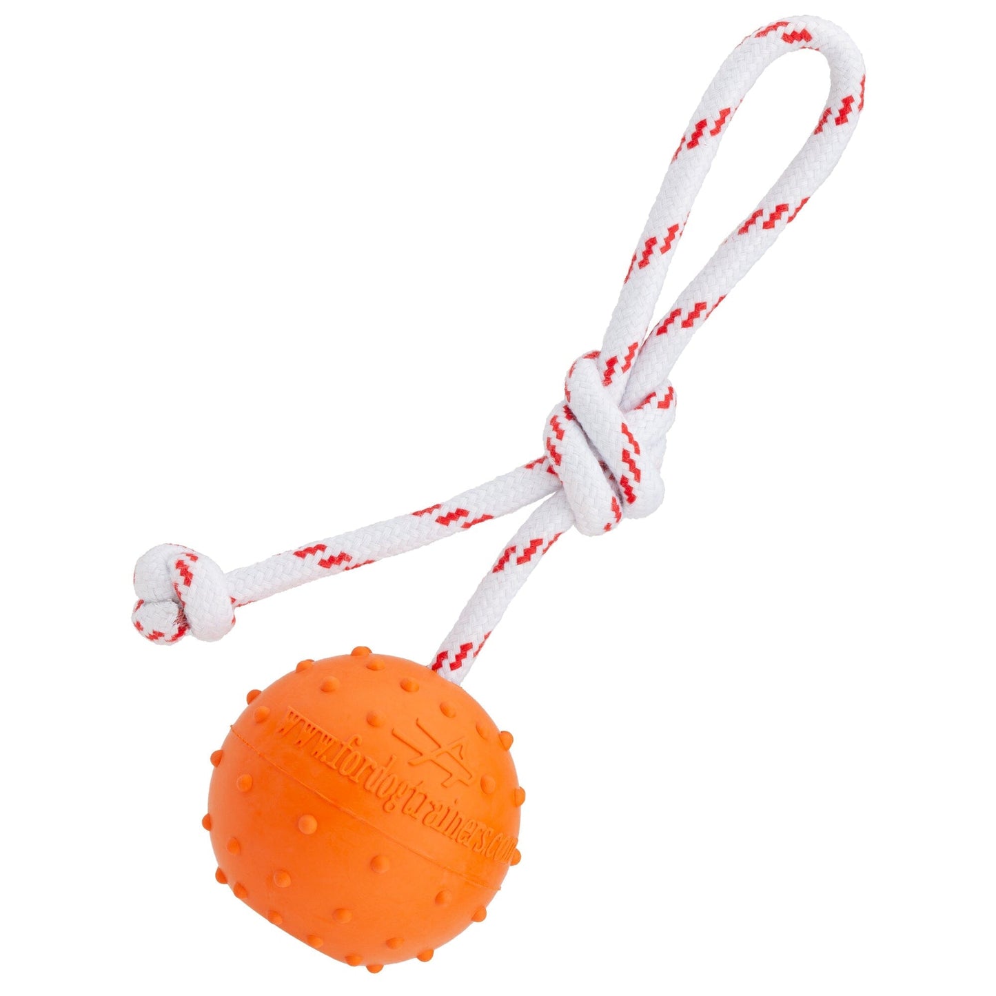 Dogline FDT Solid Rubber Dog Ball - Water Toy with Rope