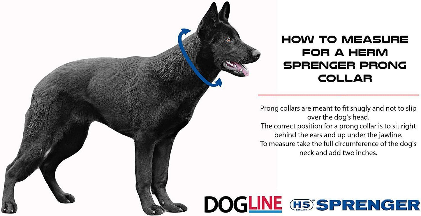 Dogline Herm Sprenger Black Stainless Steel Prong Dog Training Collar with Swivel