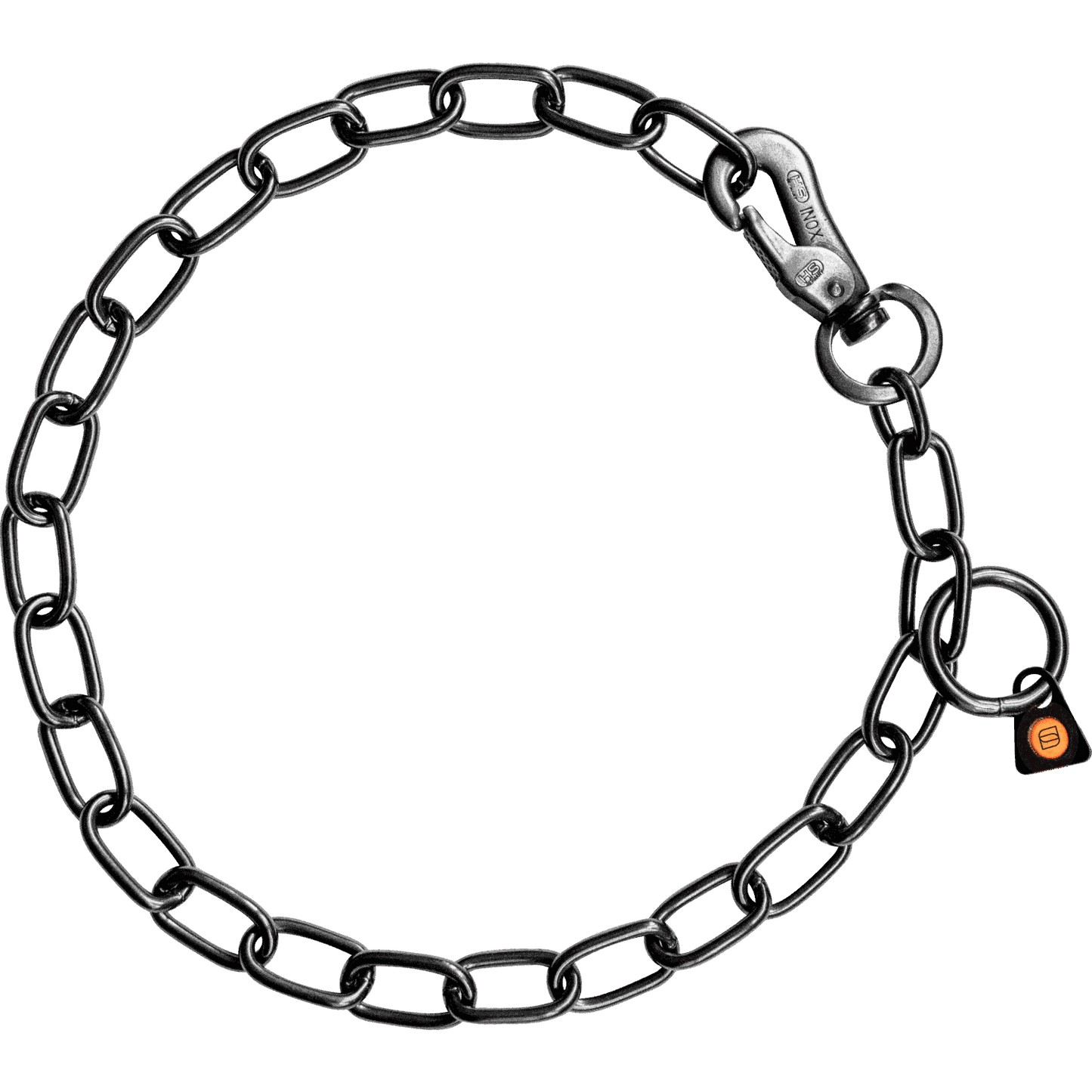 Dogline Herm Sprenger - Chain Collar with SPRENGER hook - Medium Links - Black Stainless Steel, 3 mm