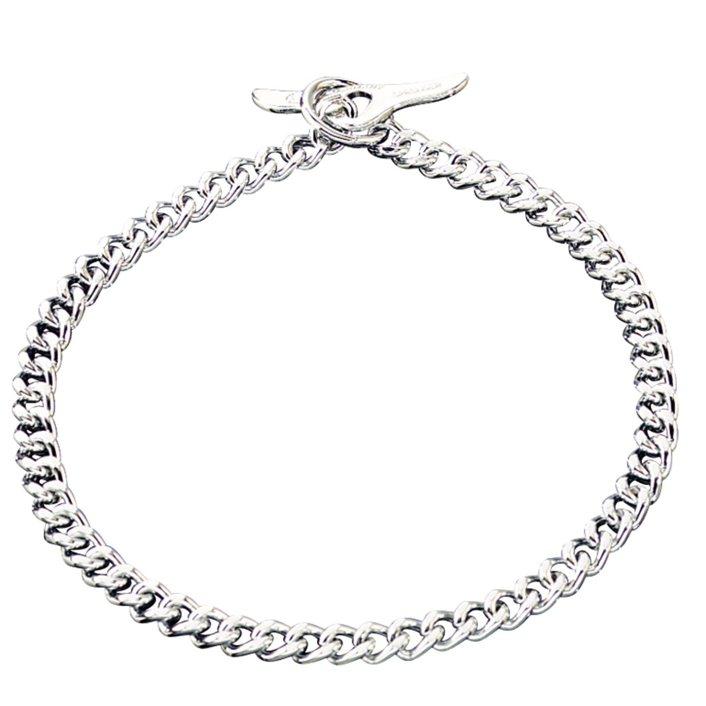 Dogline Herm Sprenger - Chain Collar with Toggle-Closure - Flat Polished, Narrow Links - Chrome, 3 mm