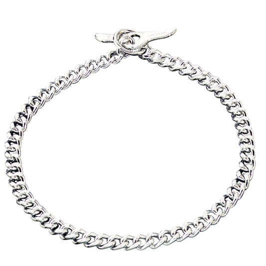 Dogline Herm Sprenger - Chain Collar with Toggle-Closure - Flat Polished, Narrow Links - Chrome, 3 mm