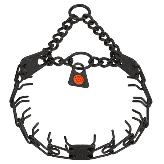 Dogline Herm Sprenger - MICRO-PLUS Training Collar with Center-Plate and Assembly Chain – Black Stainless Steel