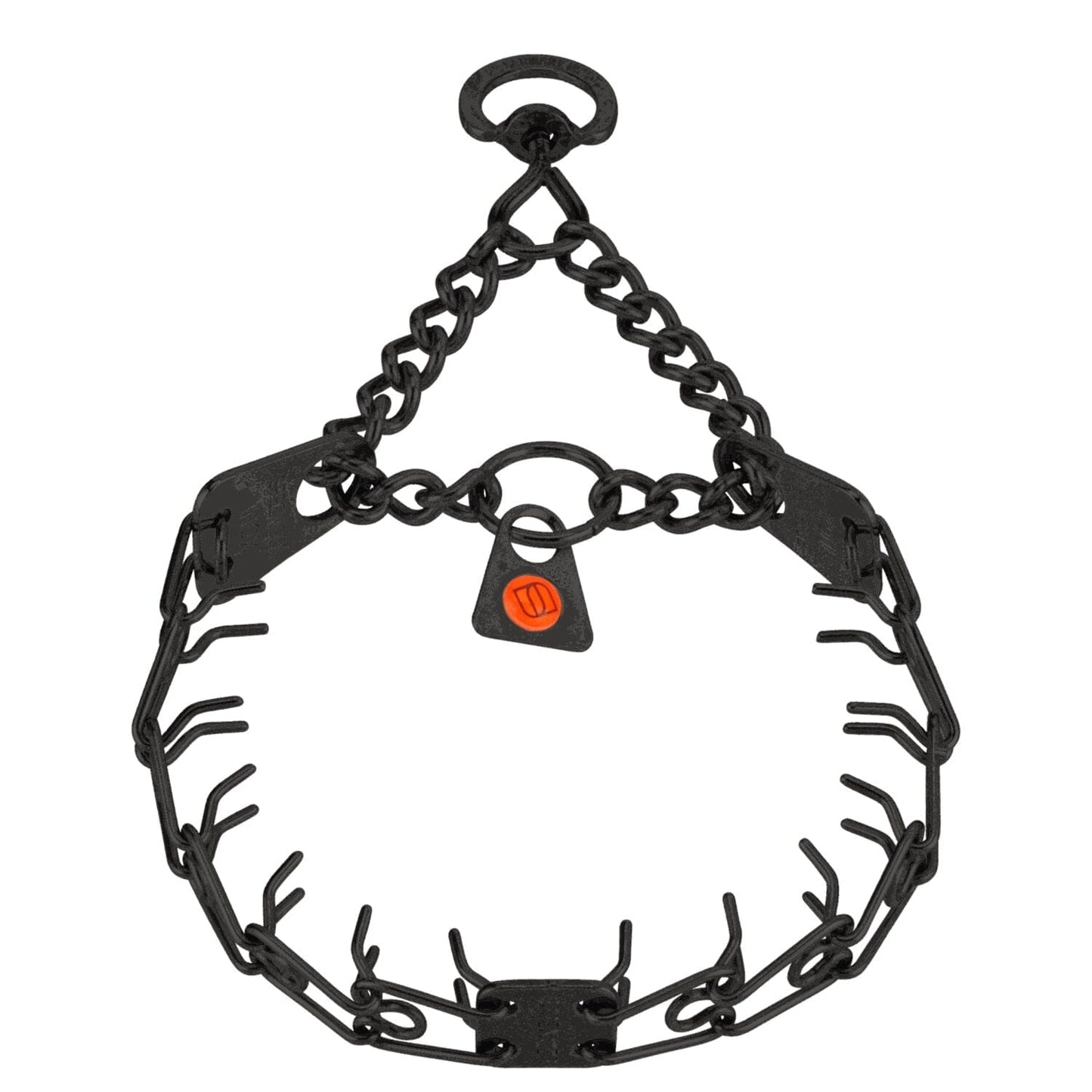 Dogline Herm Sprenger - MICRO-PLUS Training Collar with Center-Plate and Assembly Chain – Black Stainless Steel