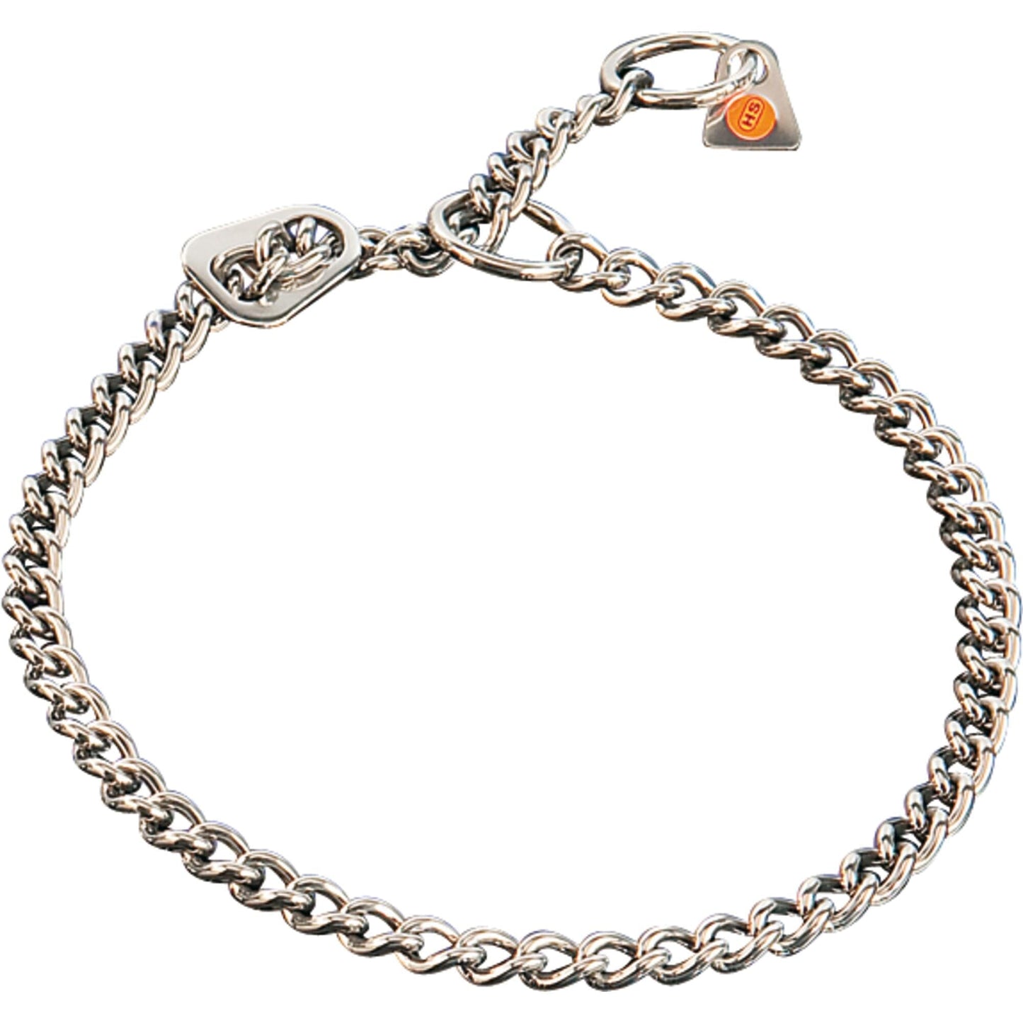 Dogline Herm Sprenger - Slide Chain Collar with ULTRA-Plate - Round Links - Stainless Steel