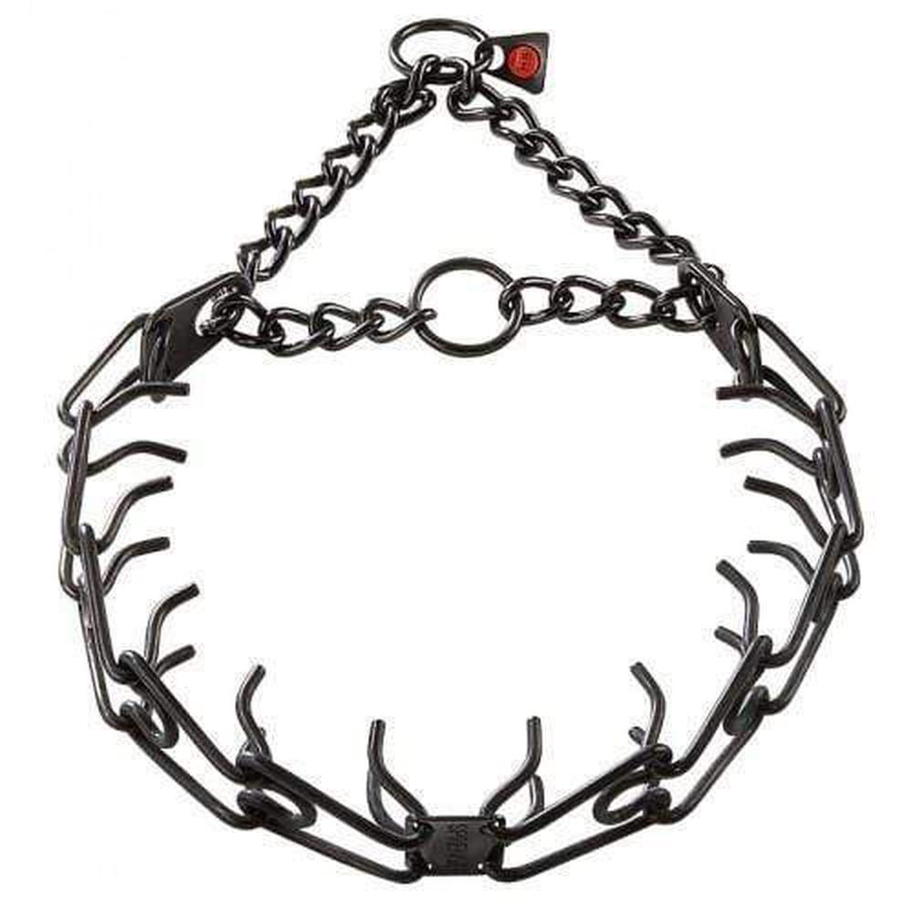 Dogline Herm Sprenger - ULTRA-PLUS Training Collar with Center-Plate and Assembly Chain - Standard Version - Black Stainless Steel