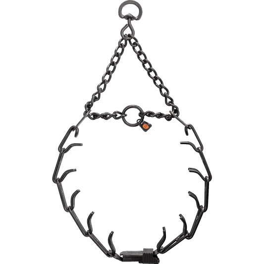 Dogline Herm Sprenger - ULTRA-PLUS Training Collar with ClicLock and Assembly Chain - Black Stainless Steel
