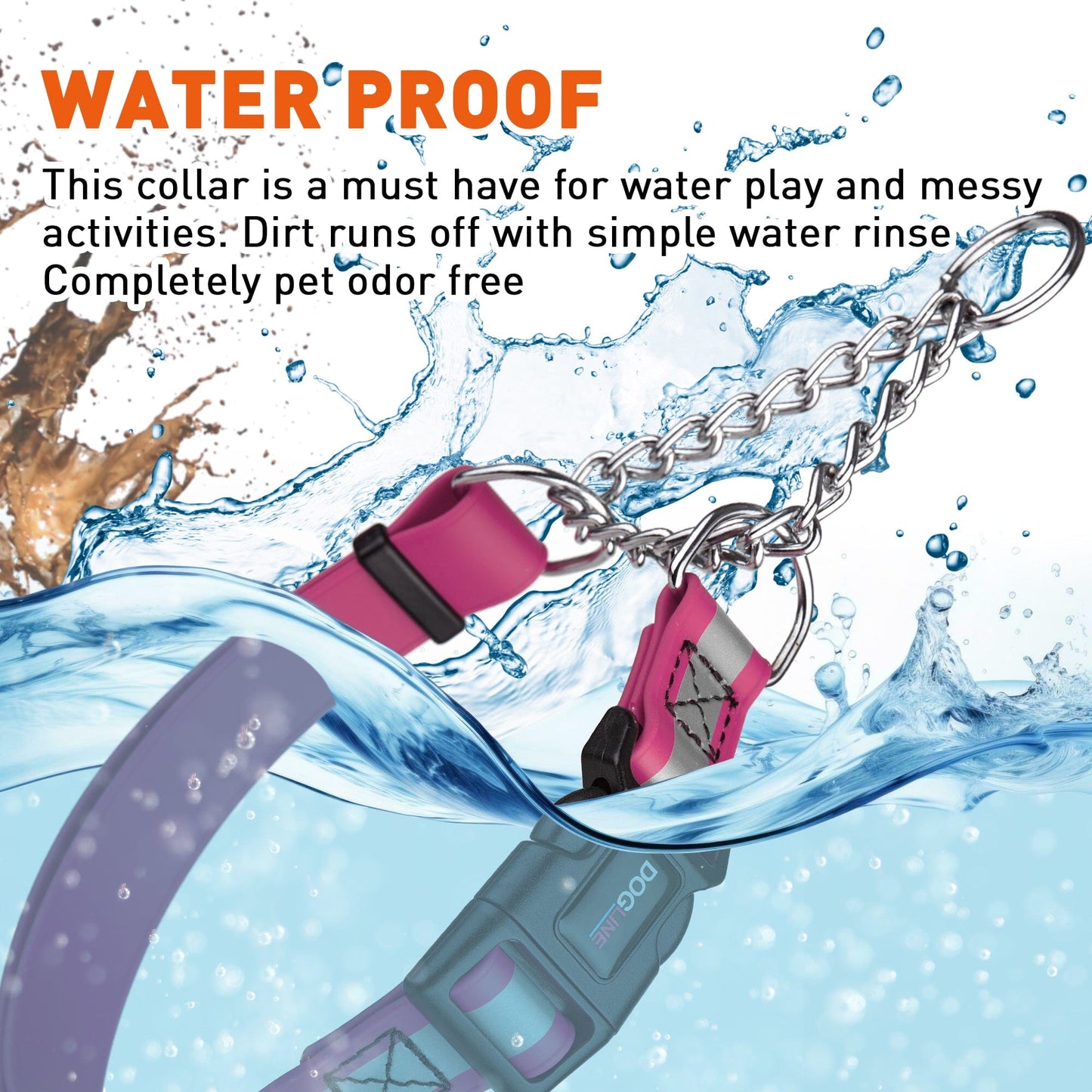 Dogline Reflective Biothane Martingale Collar with Quick Release Buckle