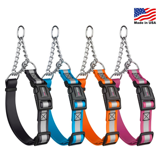 Dogline Reflective Biothane Martingale Collar with Quick Release Buckle
