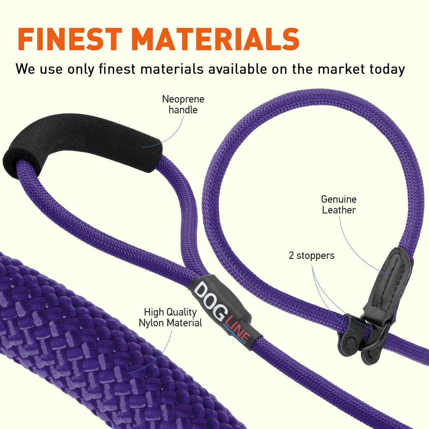 Dogline Round Nylon Slip Lead
