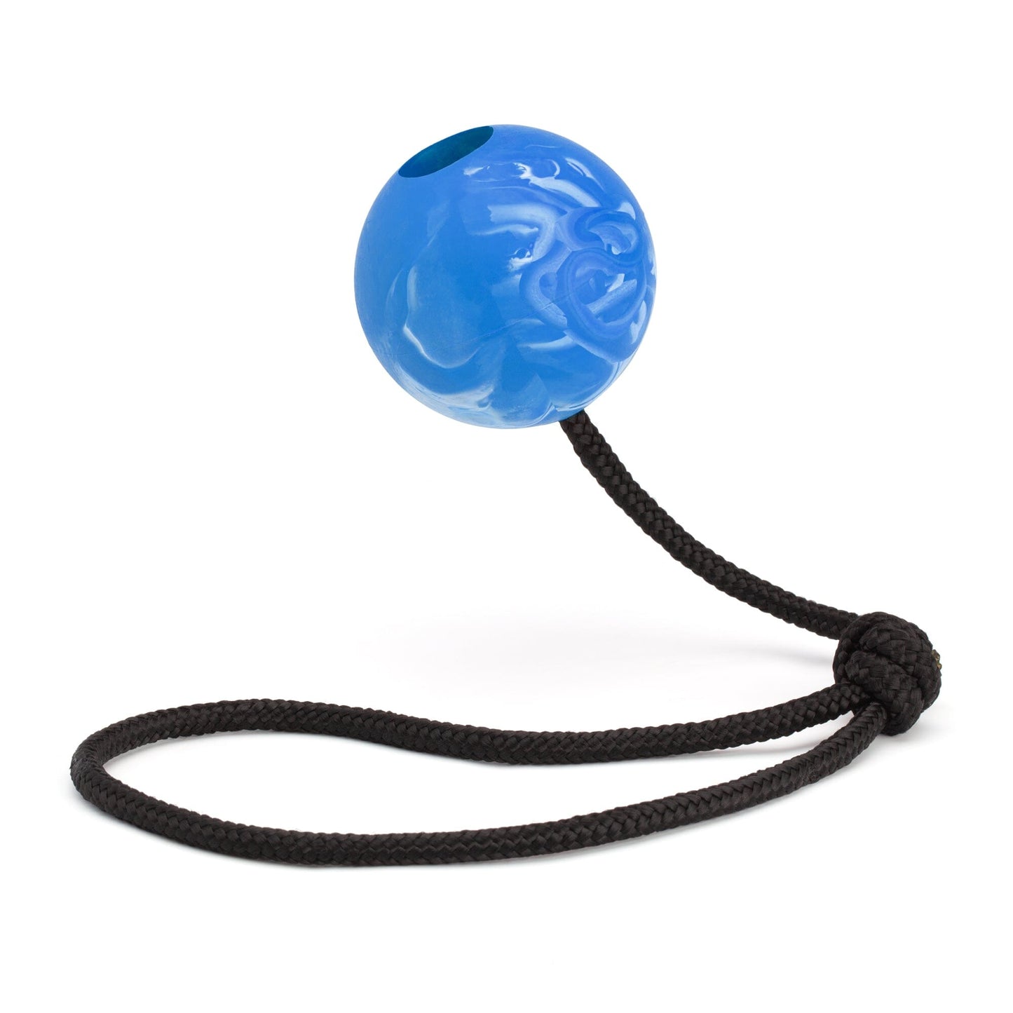 Dogline Rubber Euro Ball with Rope