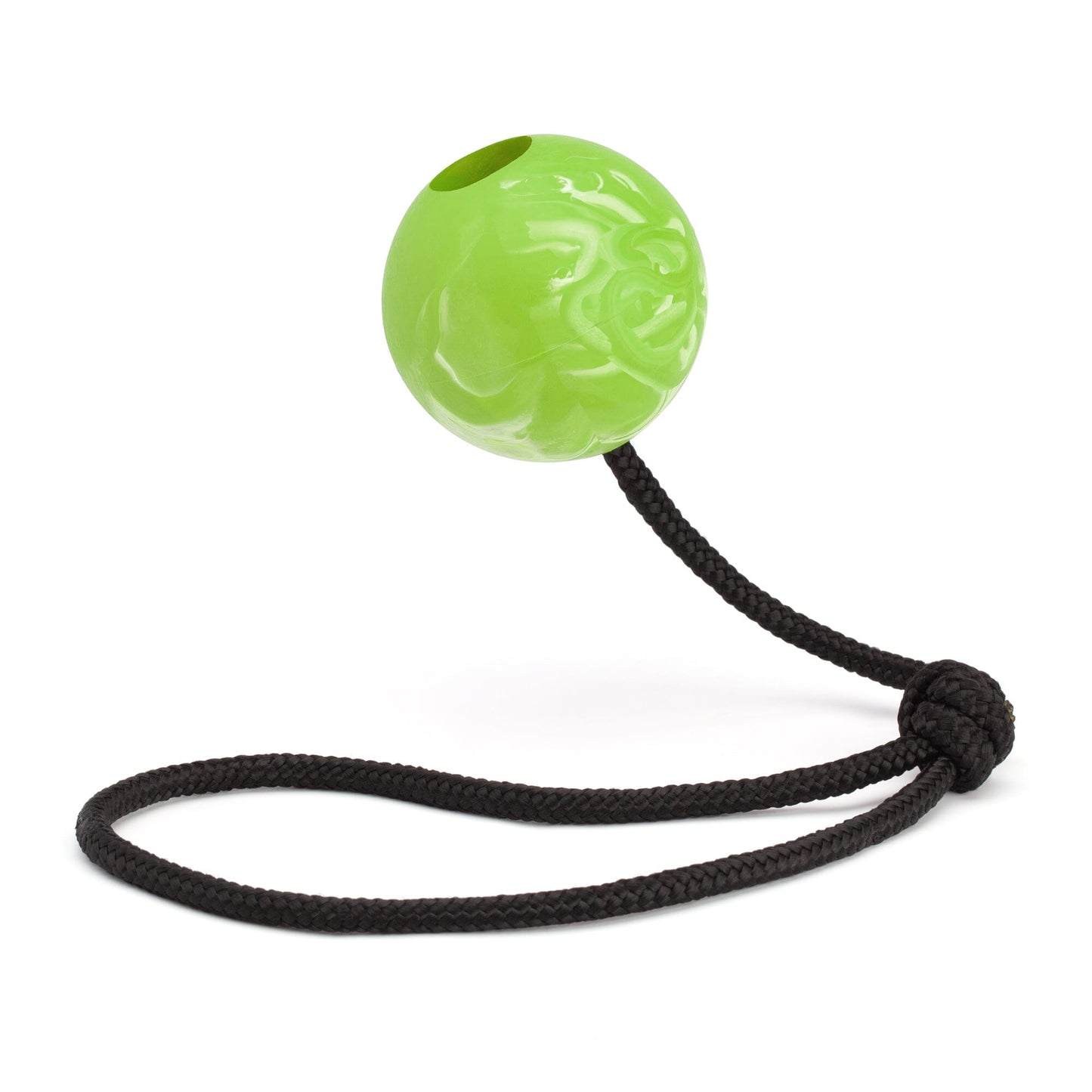 Dogline Rubber Euro Ball with Rope