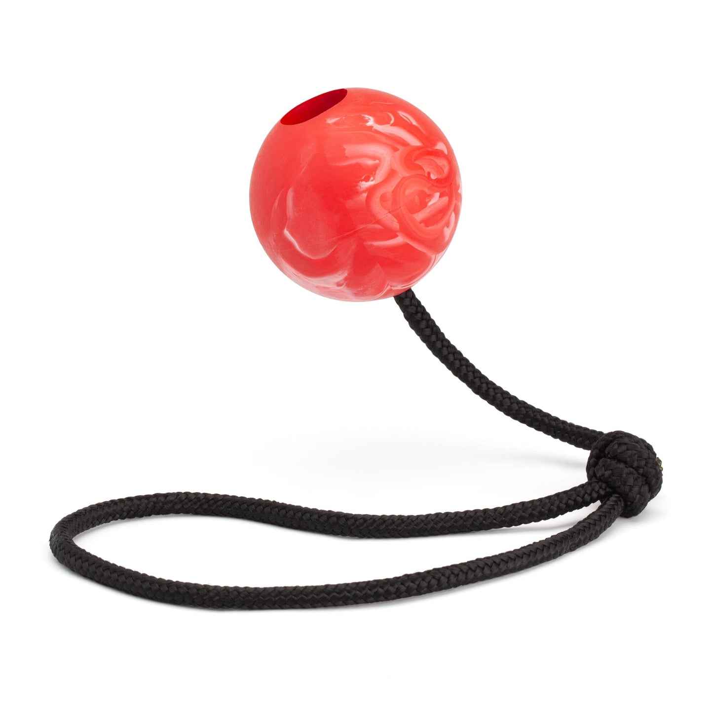 Dogline Rubber Euro Ball with Rope