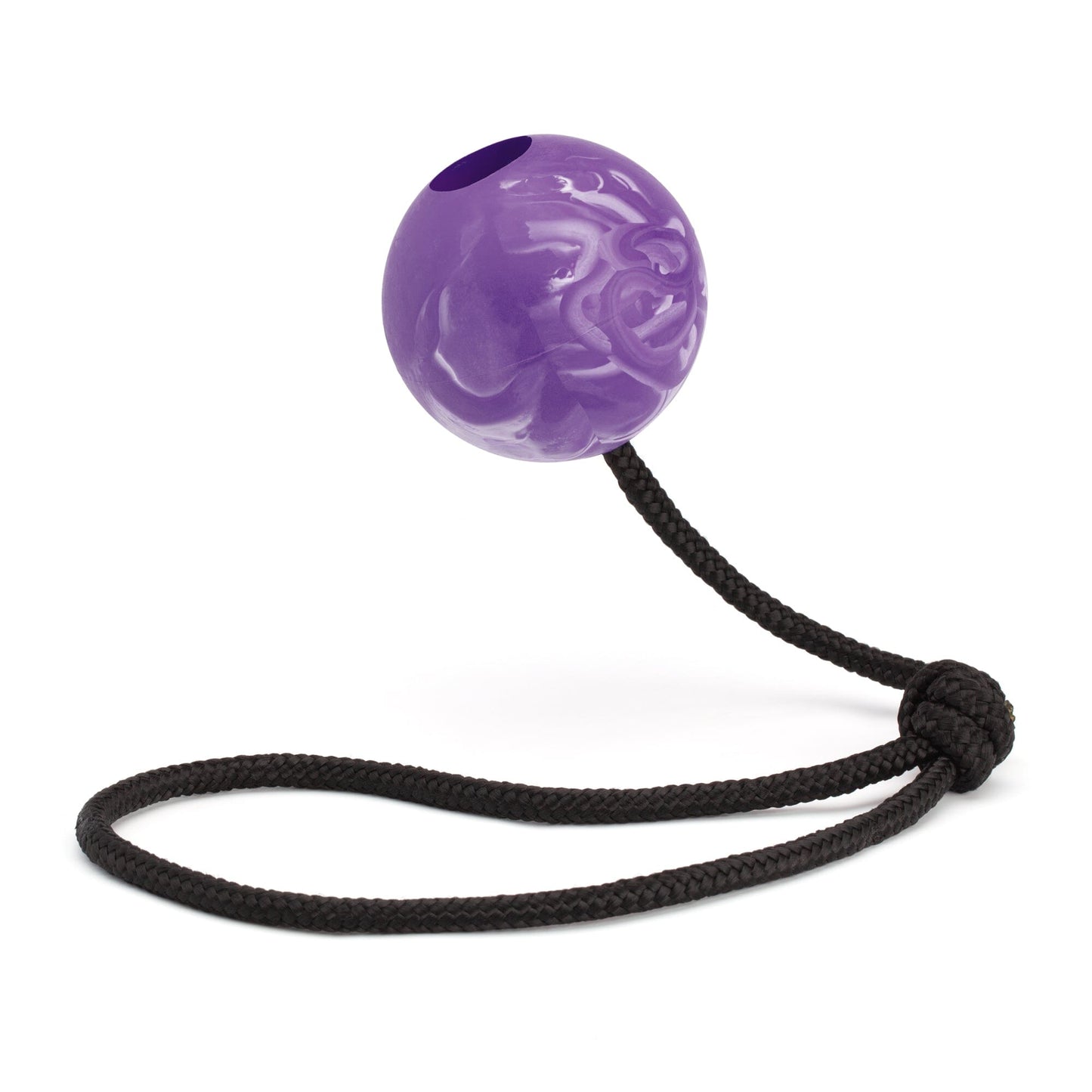 Dogline Rubber Euro Ball with Rope