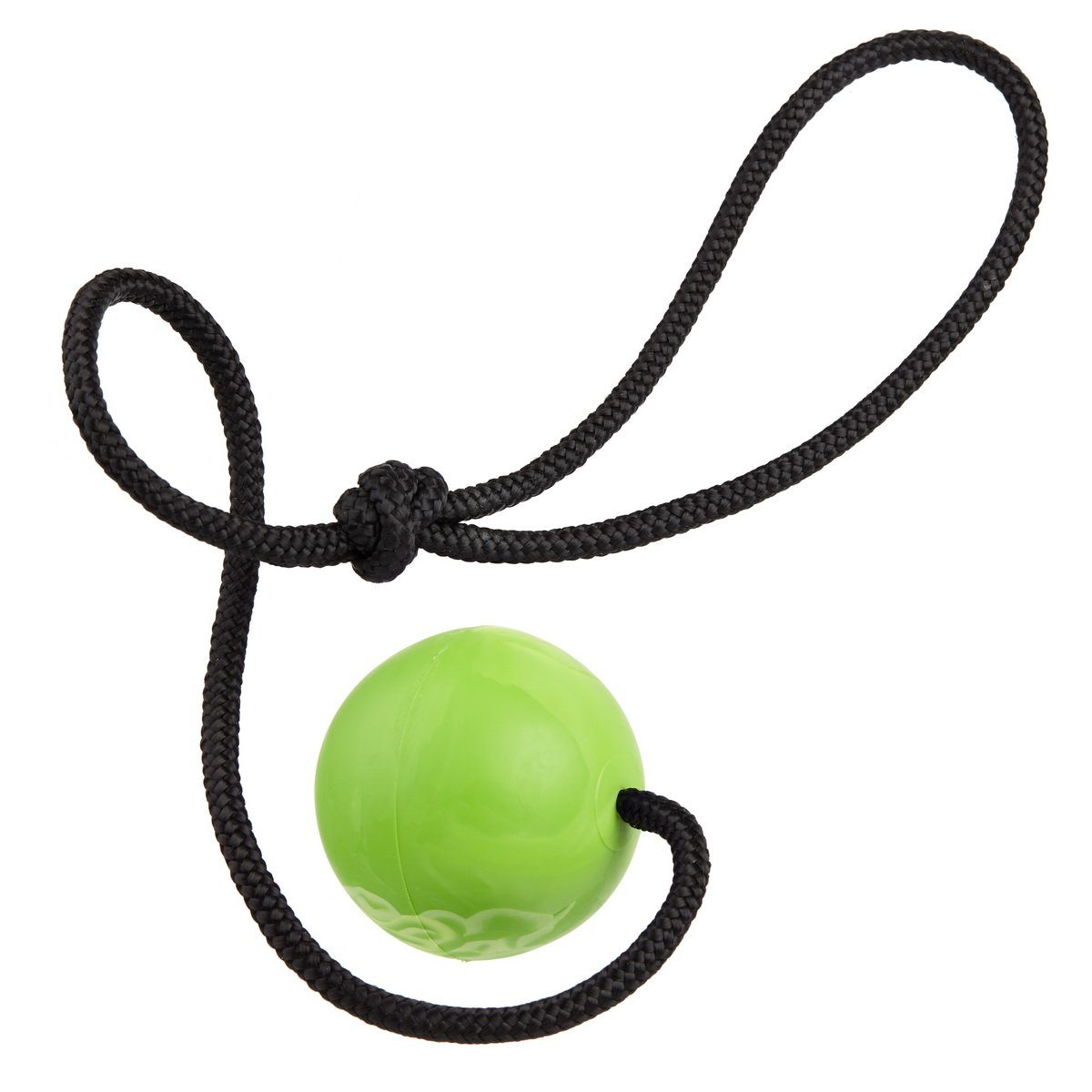 Dogline Rubber Euro Ball with Rope