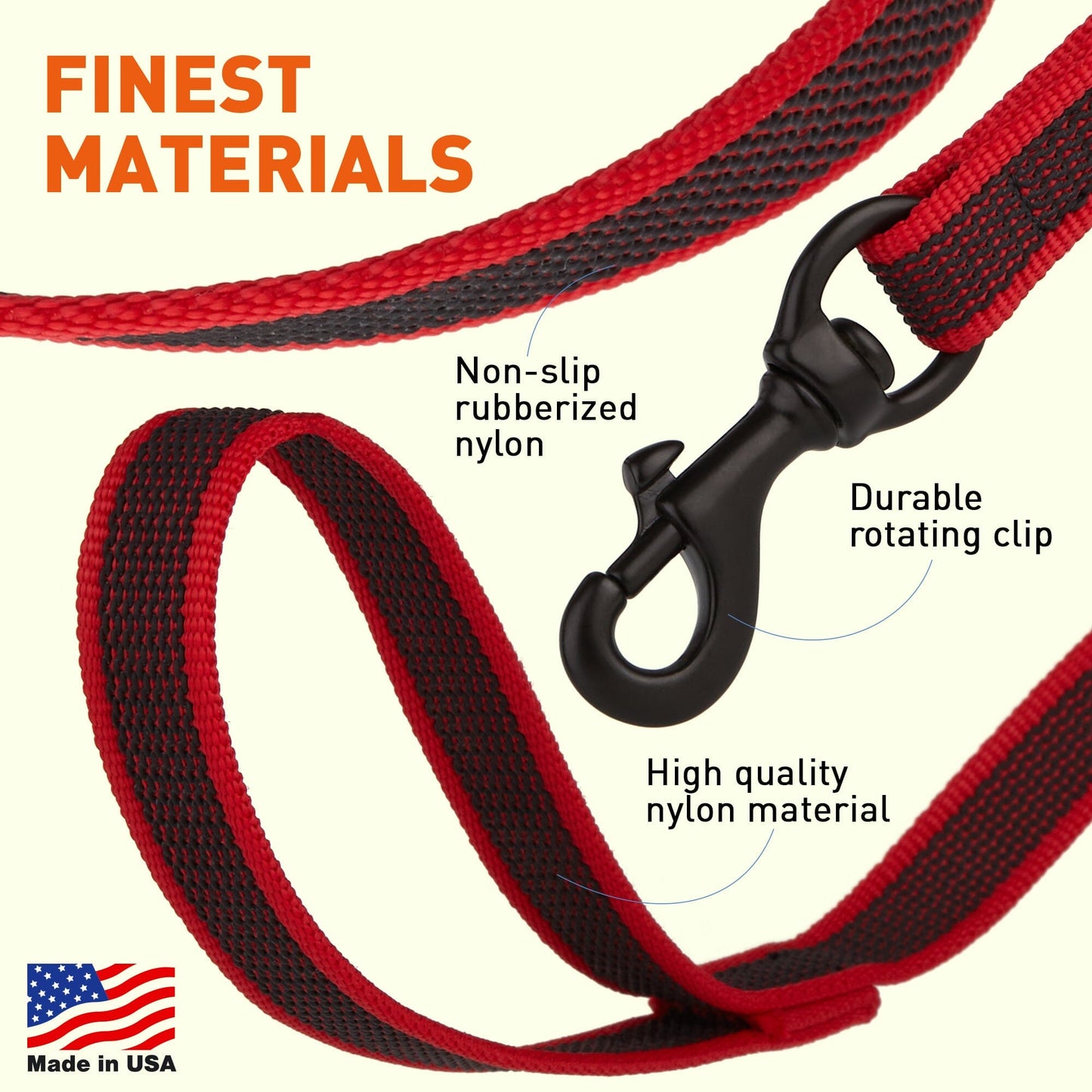 Dogline Rubber Infused Nylon Dog Leash