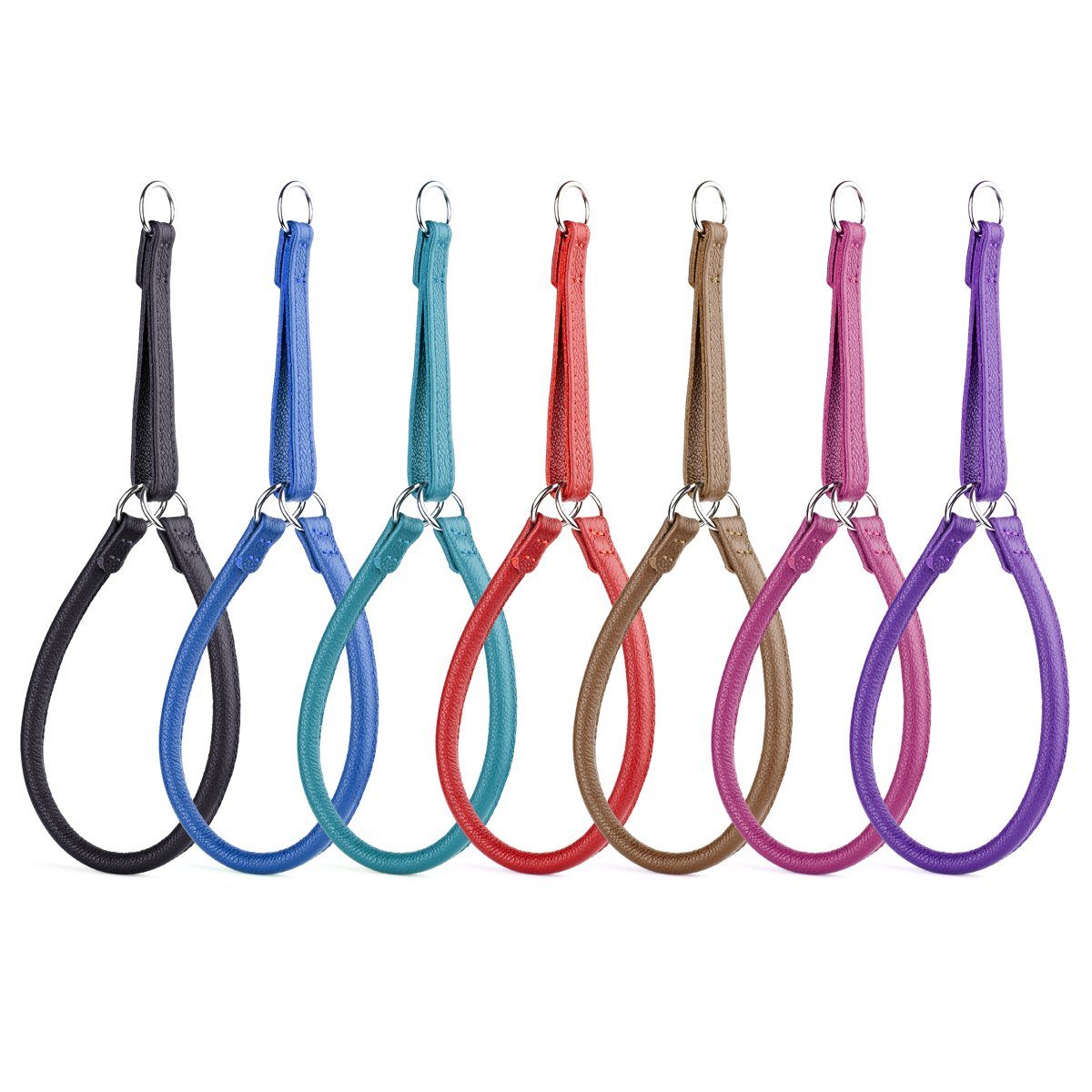 Dogline Soft Leather Round Martingale Collar