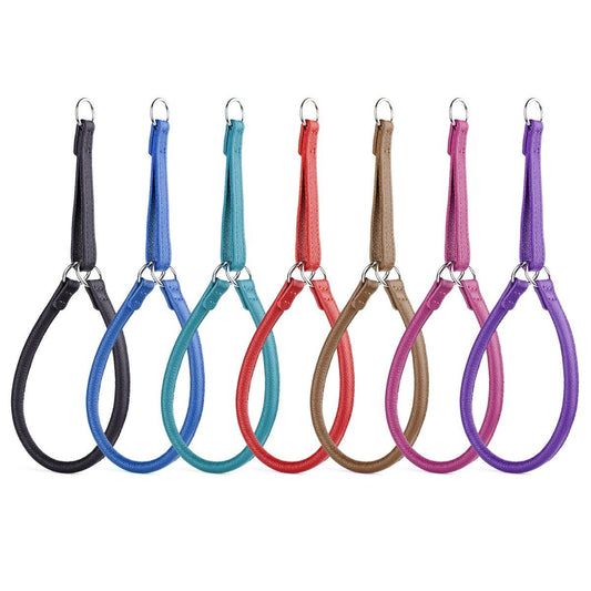 Dogline Soft Leather Round Martingale Collar