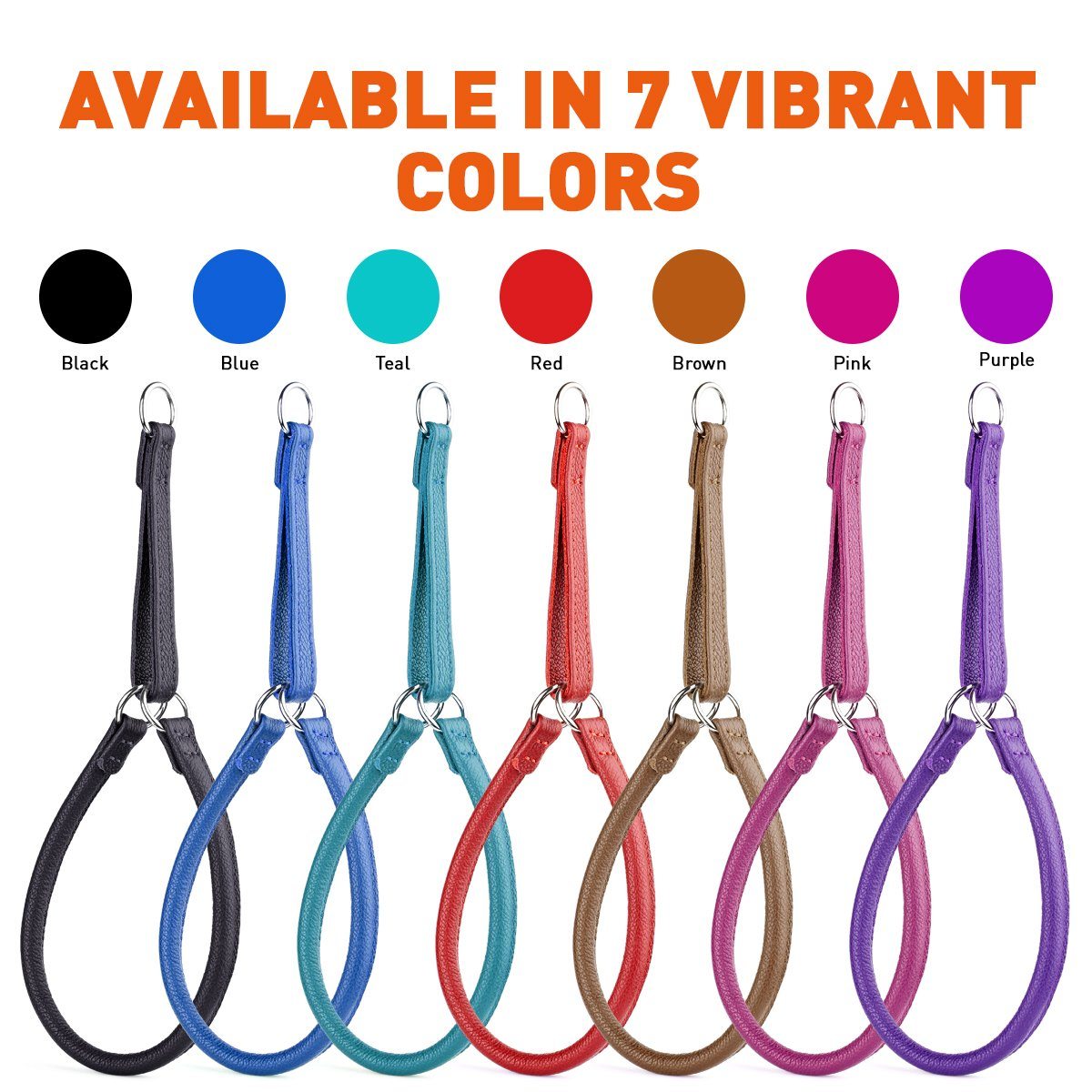 Dogline Soft Leather Round Martingale Collar