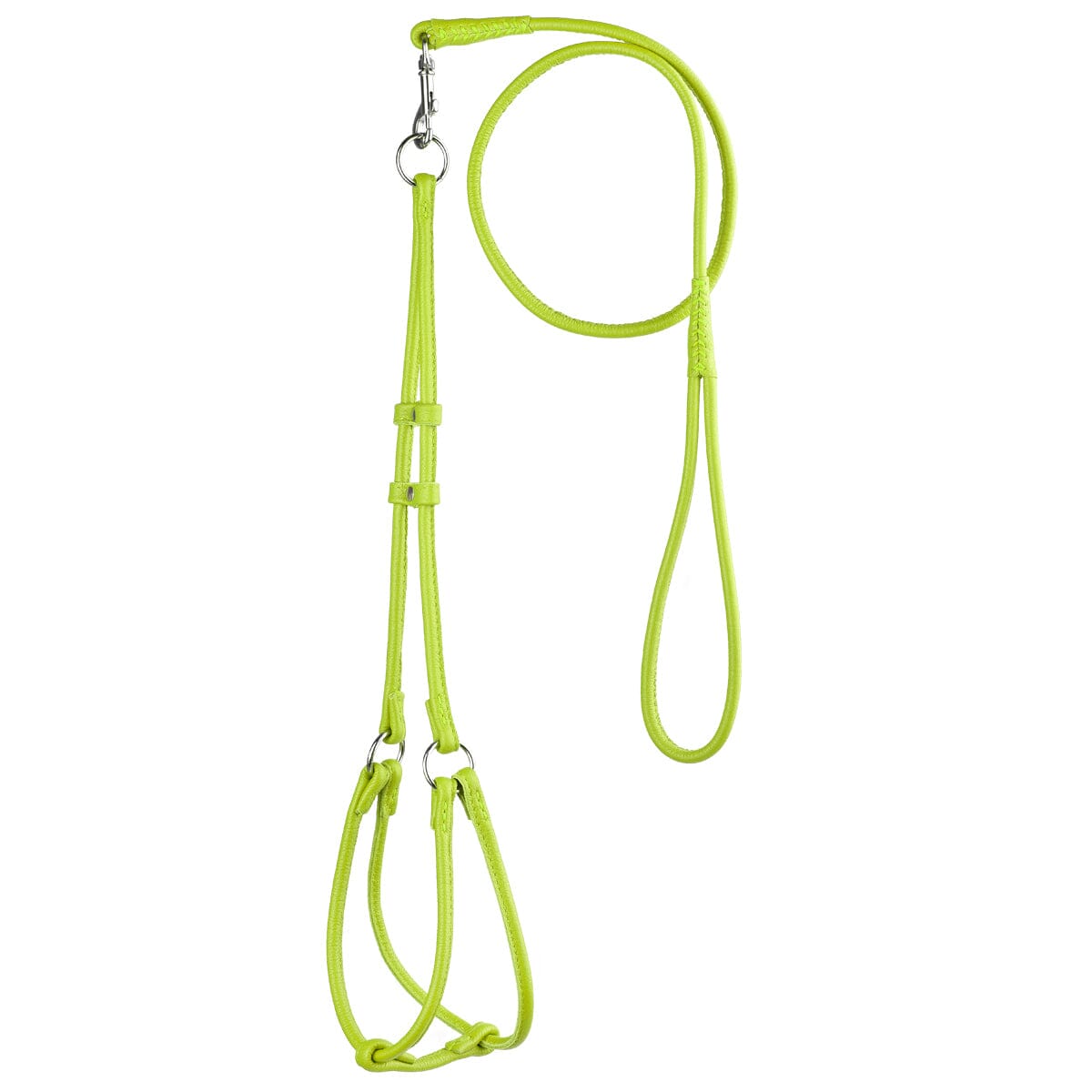 Dogline Soft Leather Round Step-In Harness + Round Lead