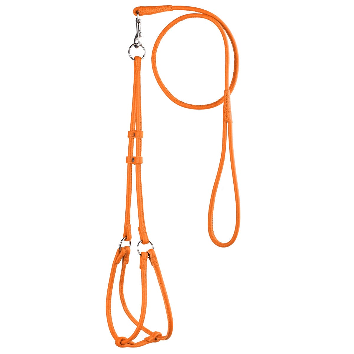 Dogline Soft Leather Round Step-In Harness + Round Lead