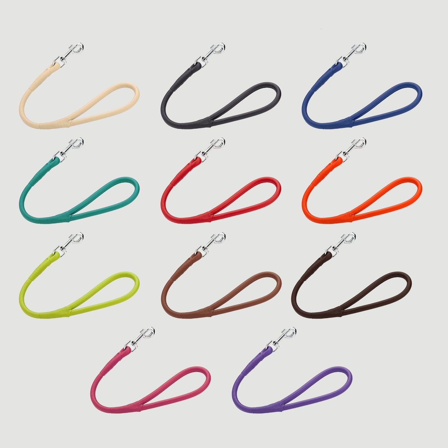 Dogline Soft Leather Round Traffic Lead