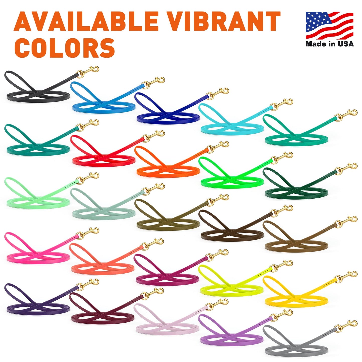 Dogline Viper Biothane Long Line 20 ft Lead with Brass Hardware