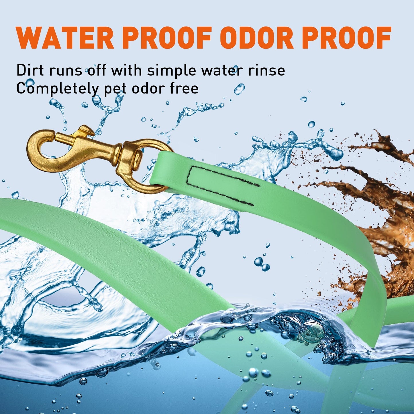 Dogline Viper Biothane Traffic Lead - Brass Hardware