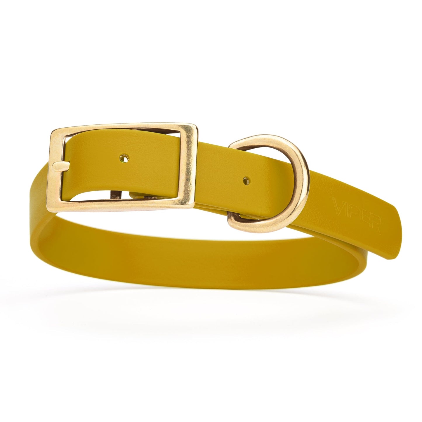 Dogline Viper Biothane Waterproof Dog Collar - Brass Hardware - Size L (18" - 22")