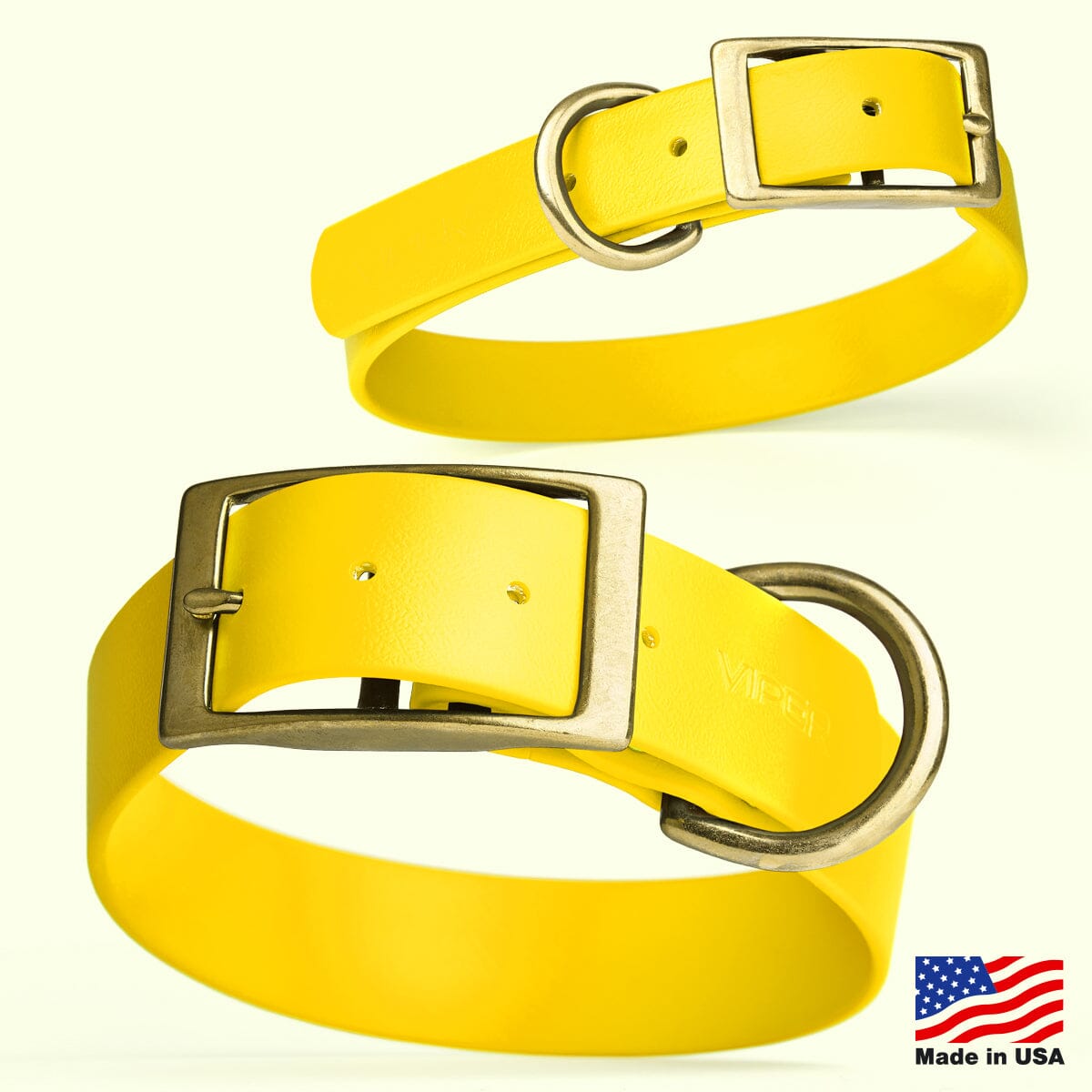 Dogline Viper Biothane Waterproof Dog Collar - Brass Hardware - Size L (18" - 22")