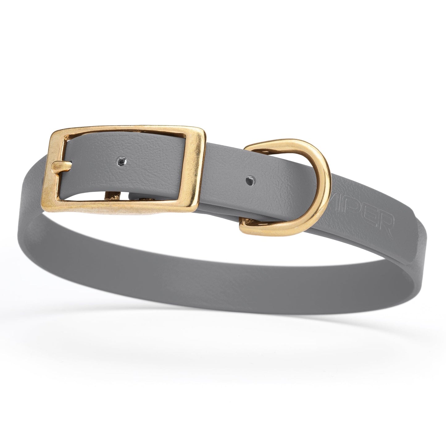 Dogline Viper Biothane Waterproof Dog Collar - Brass Hardware - Size M (15" - 18")