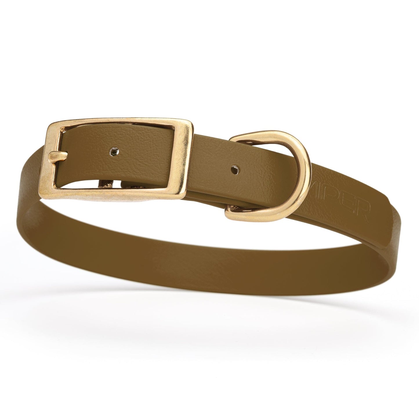 Dogline Viper Biothane Waterproof Dog Collar - Brass Hardware - Size M (15" - 18")